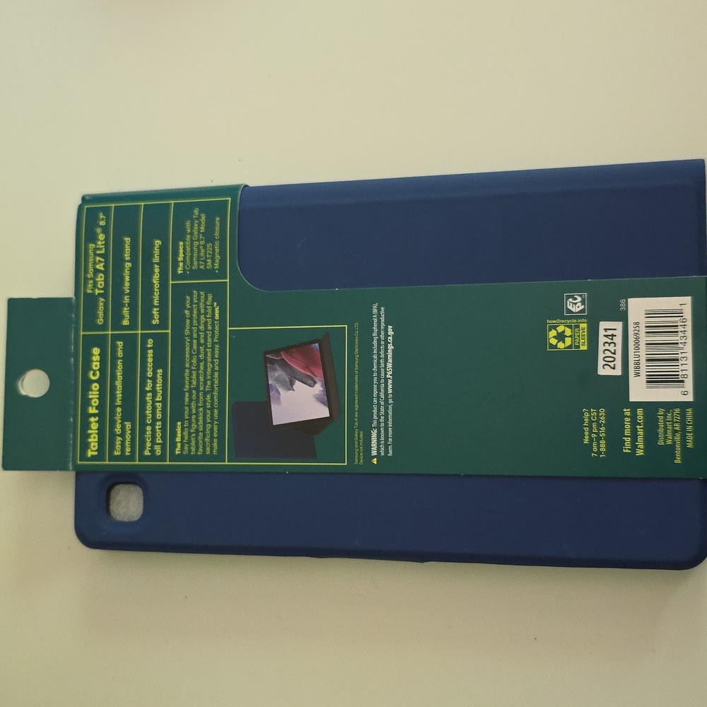 onn. Tablet Folio Case for Samsung Galaxy Tab A7 Lite 8.7" - Blue - Picture 2 of 9